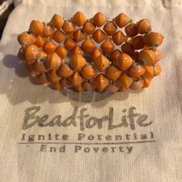 Bead for Life Jewelry - Bead for Life Orange Imara Cuff Boho Bracelet